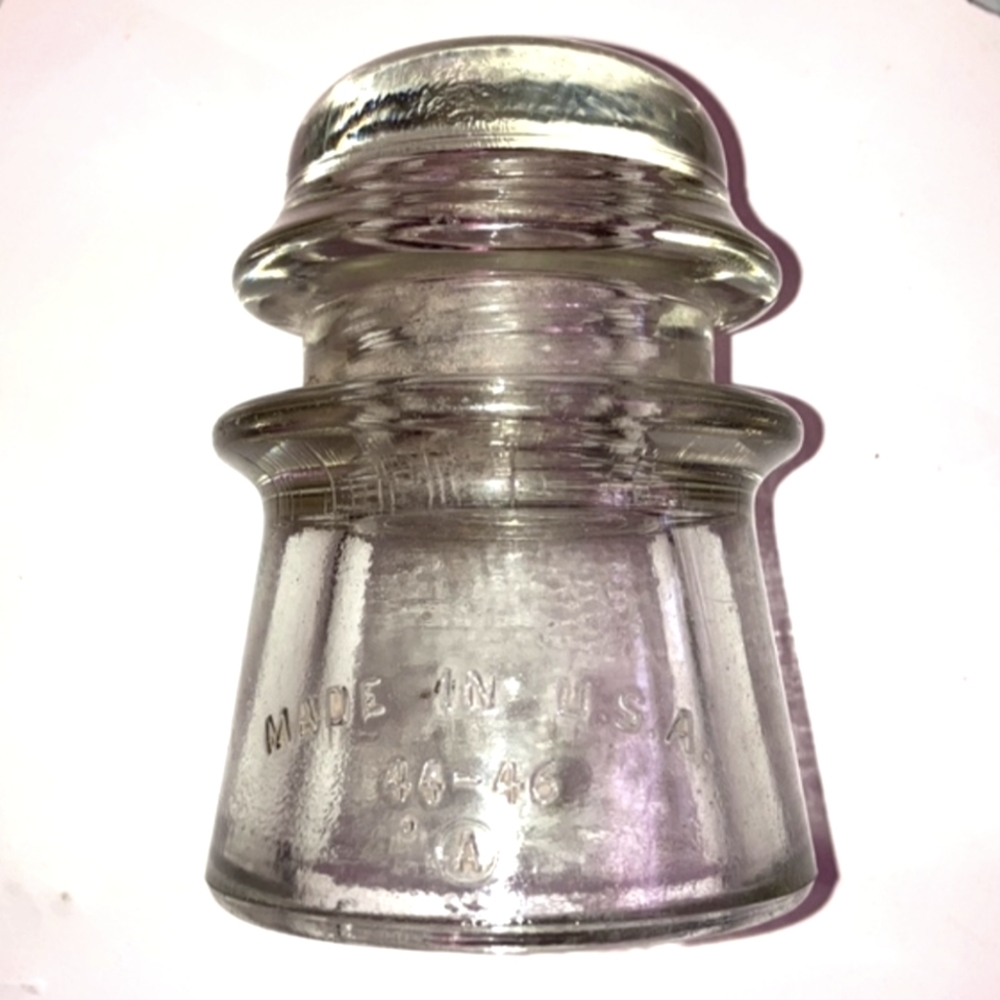 Whitehall Tatum #2 Clear Glass Insulator Made in USA Vintage Antique